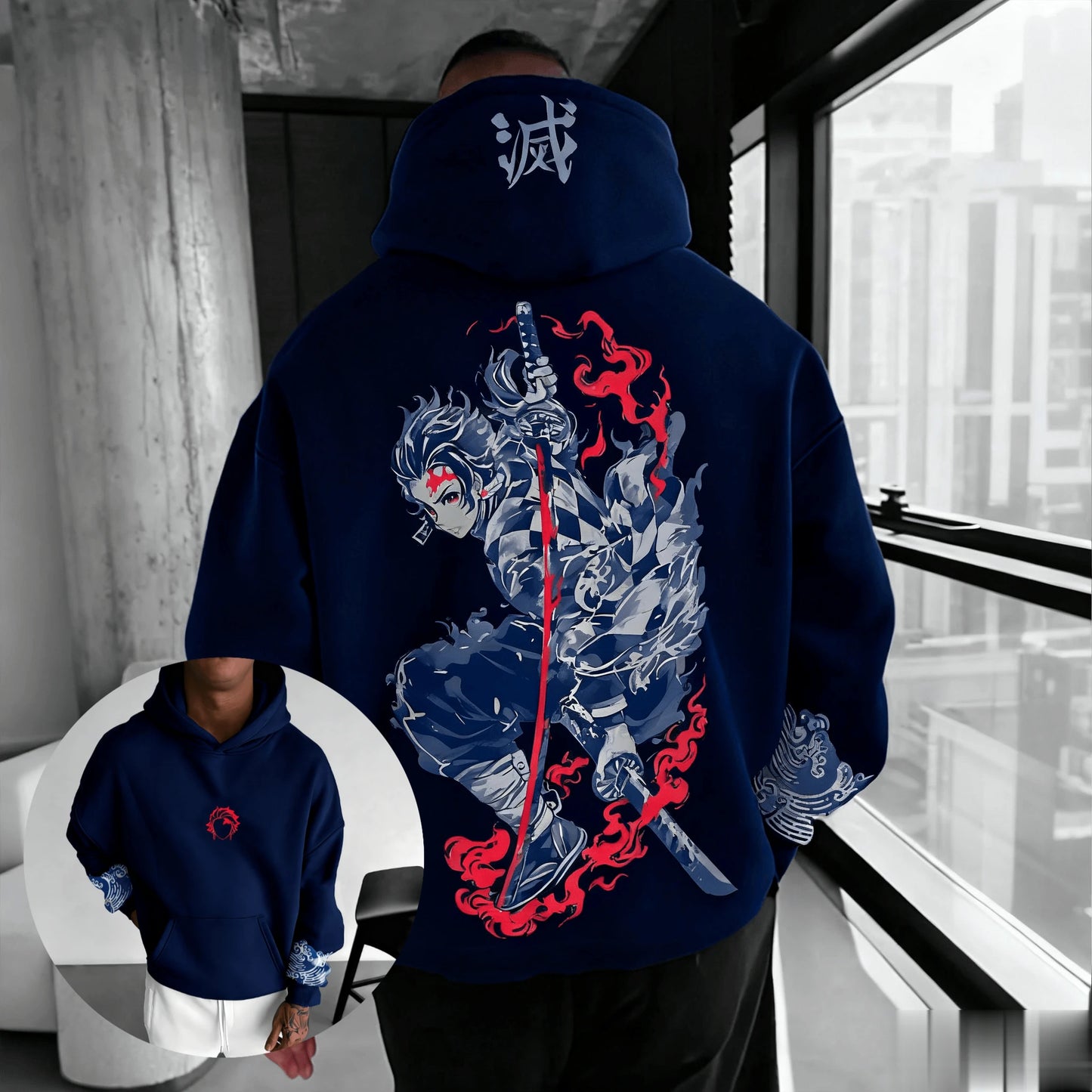 ⚔️Demon Slayer Fashion Hoodie Sweatshirt Unisex Anime Pullover Hoodie Oversize Casual Streetwear Long Sleeve Autumn Top⚔️