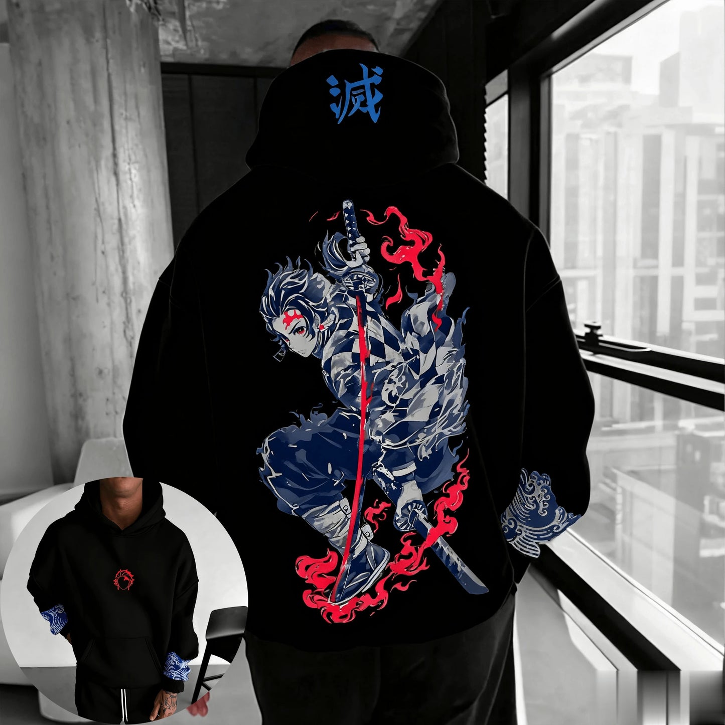 ⚔️Demon Slayer Fashion Hoodie Sweatshirt Unisex Anime Pullover Hoodie Oversize Casual Streetwear Long Sleeve Autumn Top⚔️
