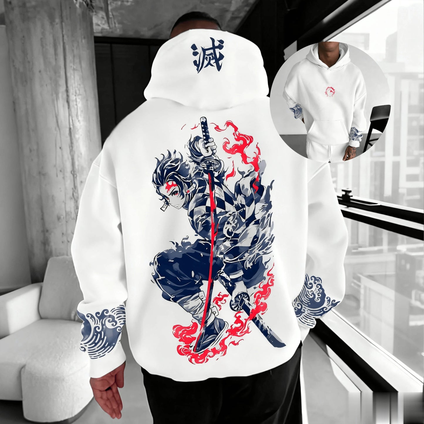 ⚔️Demon Slayer Fashion Hoodie Sweatshirt Unisex Anime Pullover Hoodie Oversize Casual Streetwear Long Sleeve Autumn Top⚔️