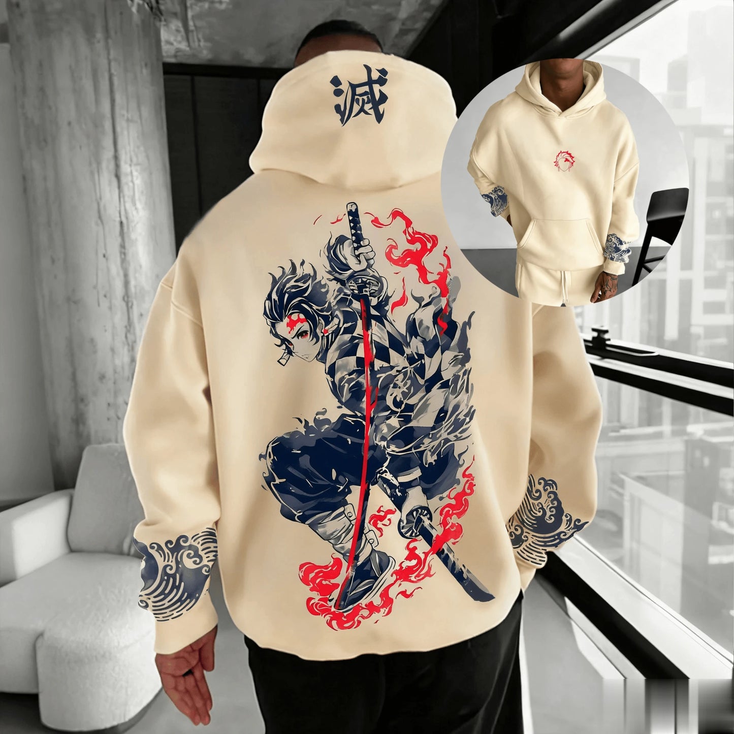 ⚔️Demon Slayer Fashion Hoodie Sweatshirt Unisex Anime Pullover Hoodie Oversize Casual Streetwear Long Sleeve Autumn Top⚔️